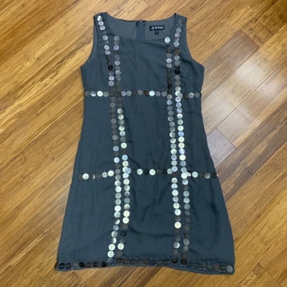 Y2K As U Wish Dress Womens 3 Gray Sleeveless Party Cocktail Mini Silverโ Accents
